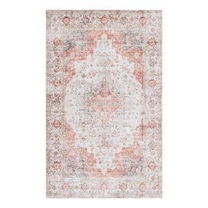Safavieh Arizona 3'-0&quot x 5'-0&quot Polyester Power Loomed Rug in Beige / Rust