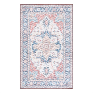 Safavieh Arizona 3'-0&quot x 5'-0&quot Polyester Power Loomed Rug in Rust / Blue