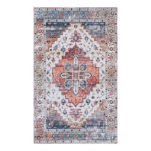 Safavieh Arizona 3'-0&quot x 5'-0&quot Polyester Power Loomed Rug in Rust / Beige