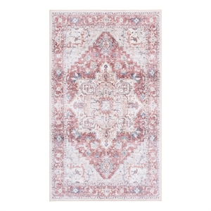 Safavieh Arizona 3'-0&quot x 5'-0&quot Polyester Power Loomed Rug in Rust / Beige