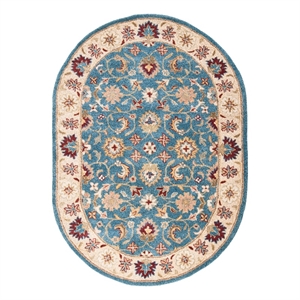Safavieh Antiquity 7'-6&quot x 9'-6&quot Wool Hand Tufted Rug in Blue / Beige