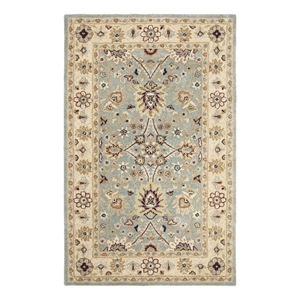 Safavieh Antiquity4'-0&quotx6'-0&quotWool and Cotton Hand Tufted Rug in Light Blue/Ivory