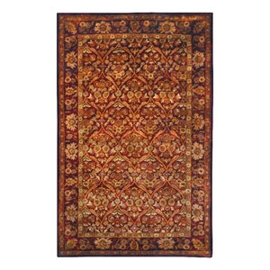 Safavieh Antiquity 3'-6&quot x 3'-6&quot Wool Hand Tufted Rug in Burgundy / Gold