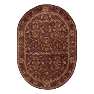 Safavieh Antiquity 4'-6&quot x 6'-6&quot Wool Hand Tufted Rug in Burgundy / Gold