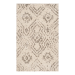 Safavieh Arizona Shag 3'-2&quot x 5'-0&quot Jute Power Loomed Rug in Ivory / Gray