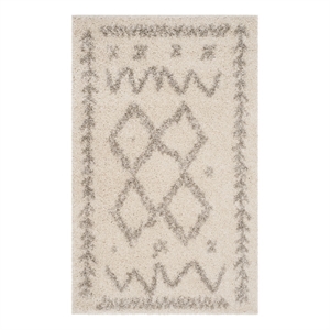 Safavieh Arizona Shag 3'-2&quot x 5'-0&quot Jute Power Loomed Rug in Ivory / Gray