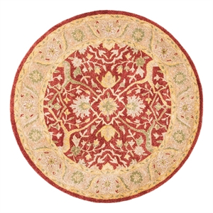 Safavieh Antiquity 8'-0&quot x 8'-0&quot Wool Hand Tufted Rug in Rust