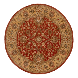 Safavieh Antiquity 3'-6&quot x 3'-6&quot Wool and Cotton Hand Tufted Rug in Rust / Gold