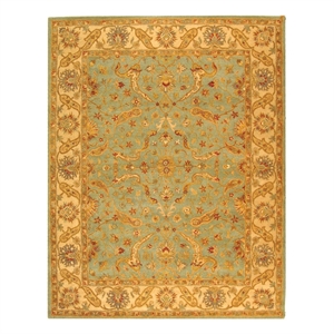Safavieh Antiquity 8'-0&quot x 8'-0&quot Wool Hand Tufted Rug in Teal / Beige