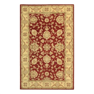 Safavieh Antiquity 3'-6&quot x 3'-6&quot Wool Hand Tufted Rug in Red / Gold