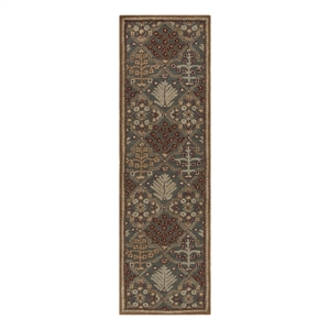 Safavieh Antiquity 2'-3&quot x 14'-0&quot Wool Hand Tufted Rug in Light Blue / Gold