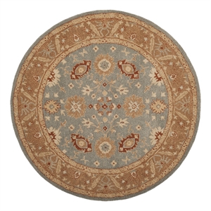 Safavieh Antiquity 6'-0&quot x 6'-0&quot Wool Hand Tufted Rug in Blue / Beige