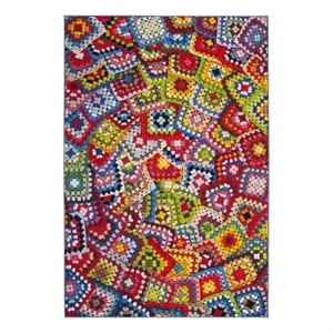 Safavieh Aztec 4'-0&quot x 6'-0&quot Nylon Power Loomed Rug in Green / Multi-Color