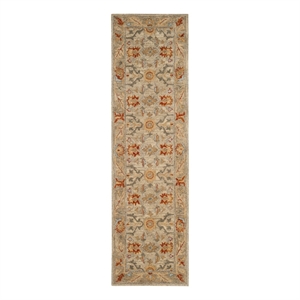 Safavieh Antiquity 2'-3&quot x 12'-0&quot Wool Hand Tufted Rug in Beige / Multi-Color