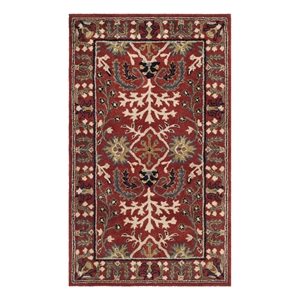 Safavieh Antiquity 3'-0&quot x 5'-0&quot Wool Hand Tufted Rug in Red / Multi-Color