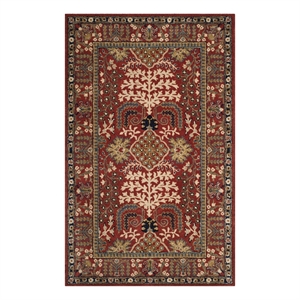 Safavieh Antiquity 4'-0&quot x 6'-0&quot Wool Hand Tufted Rug in Red / Multi-Color