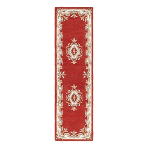 Safavieh Aubusson 2'-3&quot x 8'-0&quot Wool and Cotton Hand Tufted Rug in Rust / Ivory