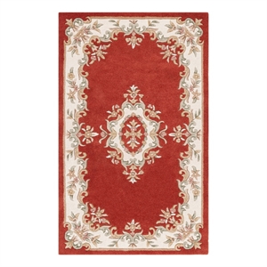 Safavieh Aubusson 4'-0&quot x 6'-0&quot Wool and Cotton Hand Tufted Rug in Rust / Ivory