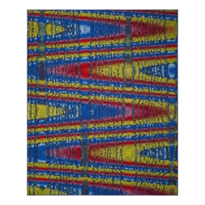 Safavieh Aztec 6'-7&quot x 9'-0&quot Nylon Power Loomed Rug in Blue / Multi-Color