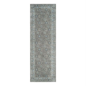 Safavieh Bella 2'-3&quot x 7'-0&quotWool and Cotton Hand Tufted Rug in Silver/Light Blue