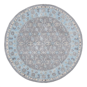 Safavieh Bella 5'-0&quot x 5'-0&quotWool and Cotton Hand Tufted Rug in Silver/Light Blue
