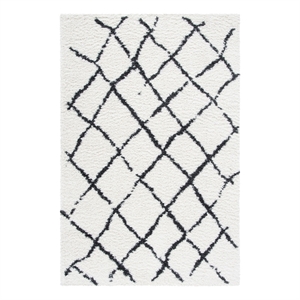 Safavieh Berber Shag 4'-5&quot x 6'-5&quot Jute Power Loomed Rug in Cream / Brown