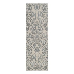Safavieh Bella 2'-3&quot x 7'-0&quot Wool and Cotton Hand Tufted Rug in Ivory / Silver
