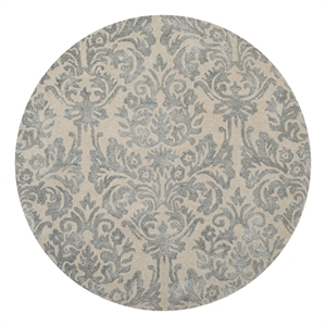 Safavieh Bella 5'-0&quot x 5'-0&quot Wool and Cotton Hand Tufted Rug in Ivory / Silver