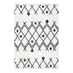 Safavieh Berber Shag 5'-5&quot x 7'-7&quot Jute Power Loomed Rug in Ivory / Dark Gray