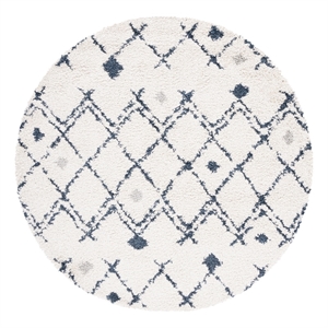 Safavieh Berber Shag 5'-1&quot x 5'-1&quot Jute Power Loomed Rug in Ivory / Dark Gray