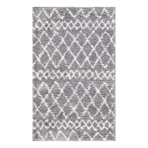 Safavieh Berber Shag 3'-0&quot x 5'-0&quot Jute Power Loomed Rug in Light Gray / Cream