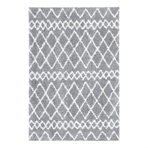 Safavieh Berber Shag 5'-5&quot x 7'-7&quot Jute Power Loomed Rug in Light Gray / Cream