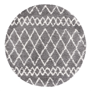Safavieh Berber Shag 5'-1&quot x 5'-1&quot Jute Power Loomed Rug in Light Gray / Cream