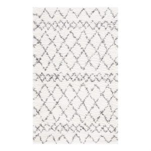 Safavieh Berber Shag 3'-0&quot x 5'-0&quot Jute Power Loomed Rug in Cream / Light Gray