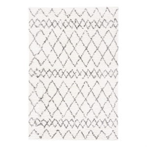 Safavieh Berber Shag 4'-0&quot x 6'-0&quot Jute Power Loomed Rug in Cream / Light Gray