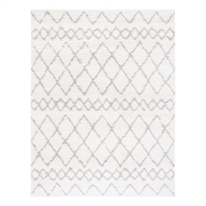 Safavieh Berber Shag 6'-0&quot x 9'-0&quot Jute Power Loomed Rug in Ivory / Light Gray