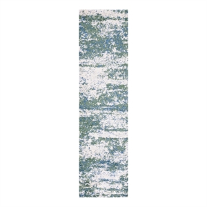 Safavieh Berber Shag 200 2'-0&quot x 14'-0&quot Power Loomed Rug in Green / Beige