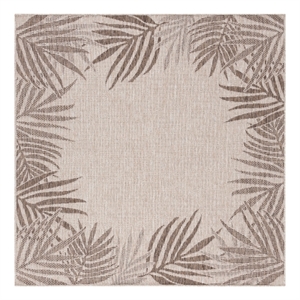 Safavieh Beach House 6'-7&quot x 6'-7&quot Polyester Power Loomed Rug in Beige / Brown