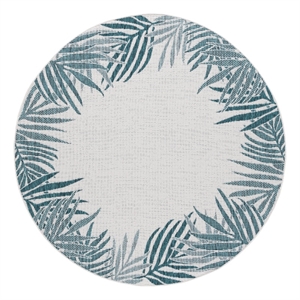 Safavieh Beach House 6'-7&quot x 6'-7&quot Polyester Power Loomed Rug in Blue / Ivory