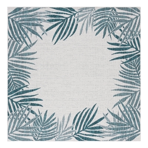 Safavieh Beach House 6'-7&quot x 6'-7&quot Polyester Power Loomed Rug in Blue / Ivory