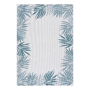 Safavieh Beach House 8'-0&quot x 10'-0&quot Polyester Power Loomed Rug in Blue / Ivory