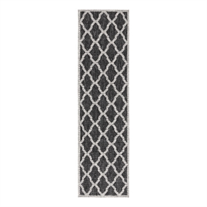 Safavieh Beach House 2'-2&quot x 6'-0&quot Polyester Power Loomed Rug in Charcoal / Gray