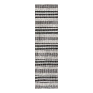 Safavieh Beach House 2'-2&quot x 6'-0&quot Polyester Power Loomed Rug in Gray / Charcoal