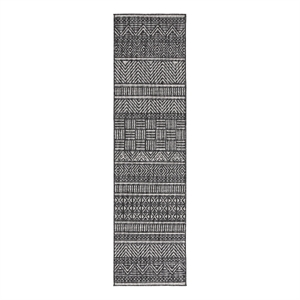 Safavieh Beach House 2'-2&quot x 10'-0&quot Polyester Power Loomed Rug in Charcoal /Gray