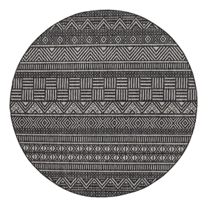 Safavieh Beach House 6'-7&quot x 6'-7&quot Polyester Power Loomed Rug in Charcoal / Gray