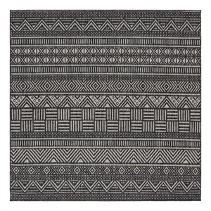 Safavieh Beach House 6'-7&quot x 6'-7&quot Polyester Power Loomed Rug in Charcoal / Gray