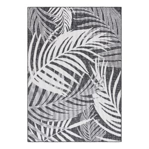 Safavieh Beach House 4'-0&quot x 6'-0&quot Polyester Power Loomed Rug in Charcoal /Ivory