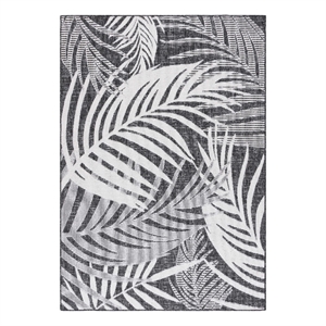 Safavieh Beach House 9'-0&quot x 12'-0&quot Polyester Power Loomed Rug in Charcoal/Ivory