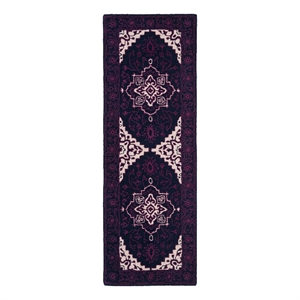 Safavieh Bellagio 2'-3&quot x 7'-0&quot Wool Hand Tufted Rug in Purple / Ivory