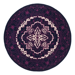 Safavieh Bellagio 5'-0&quot x 5'-0&quot Wool Hand Tufted Rug in Purple / Ivory